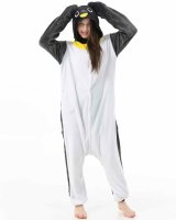 Katara 1744 -  Pinguin dunkelgrau/weiß L (165-175cm), Jumpsuit, Onesie, Karneval, Overall, Party, Karnevals-Kostüm, Verkleidung zum Fasching, Schlafanzug, Hausanzug, Jogginganzug, Cosplay, Tierkostüm für Erwachsene