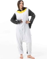 Katara 1744 -  Pinguin dunkelgrau/weiß L (165-175cm), Jumpsuit, Onesie, Karneval, Overall, Party, Karnevals-Kostüm, Verkleidung zum Fasching, Schlafanzug, Hausanzug, Jogginganzug, Cosplay, Tierkostüm für Erwachsene
