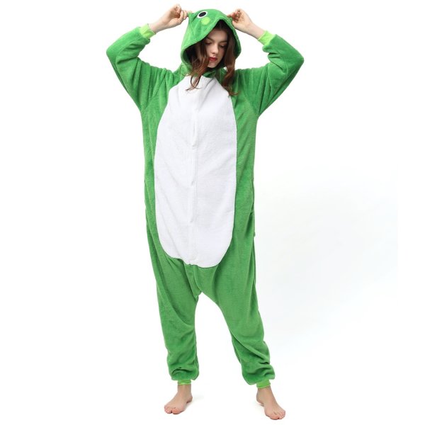 Katara 1744 -  Frosch dunkelgrün S (145-155cm), Jumpsuit, Onesie, Karneval, Overall, Party, Karnevals-Kostüm, Verkleidung zum Fasching, Schlafanzug, Hausanzug, Jogginganzug, Cosplay, Tierkostüm für Erwachsene