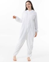 Katara 1744 -  Polarbär Weiß M (155-165cm), Jumpsuit, Onesie, Karneval, Overall, Party, Karnevals-Kostüm, Verkleidung zum Fasching, Schlafanzug, Hausanzug, Jogginganzug, Cosplay, Tierkostüm für Erwachsene