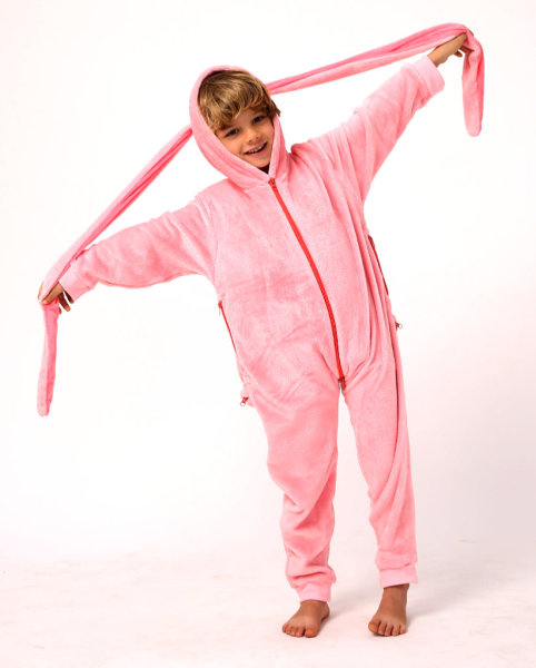 Corimori 1851 Bonnie der Hase Kinder Jungen Mädchen Onesie Jumpsuit Anzug Kostüm Verkleidung (Gr. 130-150cm) Rosa