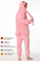 Corimori 1851 Bonnie der Hase Kinder Jungen Mädchen Onesie Jumpsuit Anzug Kostüm Verkleidung (Gr. 130-150cm) Rosa