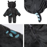 Corimori (viele Designs) Baby Onesie Spark der Drache Süßes Tier Plüsch-Kostüm Strampler Schwarz Hell-blau (60-70 cm)
