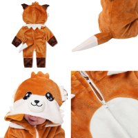 Corimori (viele Designs) Baby Onesie Faye der Fuchs Süßes Tier Plüsch-Kostüm Strampler Braun Beige (70-90 cm)