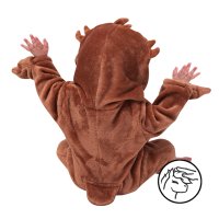Corimori (viele Designs) Baby Onesie Henry das Faultier Süßes Tier Plüsch-Kostüm Strampler Dunkel-Braun Beige (70-90 cm)