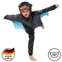 Corimori (viele Designs) Spark der Drache Kinder Onesie Jumpsuit Kostüm, Jungen & Mädchen (Gr. 130-150cm) Grau