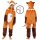 Corimori (viele Designs) Faye der Fuchs Kinder Onesie Jumpsuit Kostüm, Jungen & Mädchen (Gr. 90-110cm) Orange-Braun