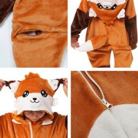 Corimori (viele Designs) Faye der Fuchs Kinder Onesie Jumpsuit Kostüm, Jungen & Mädchen (Gr. 130-150cm) Orange-Braun