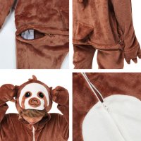 Corimori (viele Designs) Henry das Faultier Kinder Onesie Jumpsuit Kostüm, Jungen & Mädchen (Gr. 110-130cm) Braun-Creme