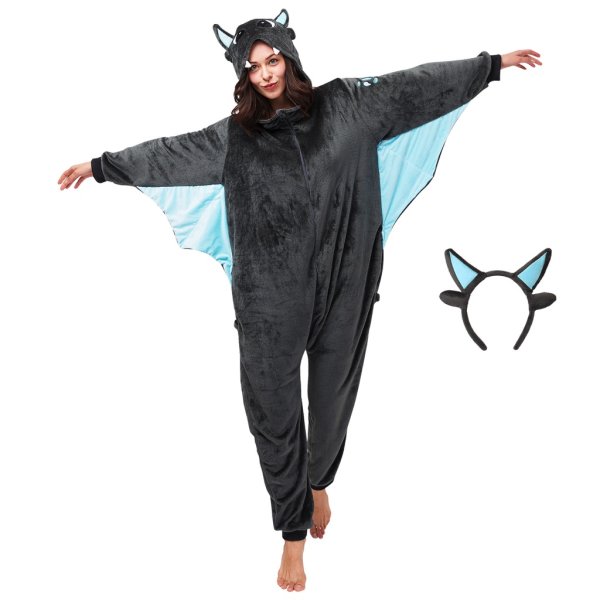 Corimori (viele Designs) Spark der Drache Damen & Herren Onesie Jumpsuit Kostüm Gr. 170 - 180cm, Grau