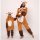 Corimori (viele Designs) Faye der Fuchs Damen & Herren Onesie Jumpsuit Kostüm Gr. 180 - 190cm, Orange-Braun