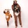 Corimori (viele Designs) Henry das Faultier Damen & Herren Onesie Jumpsuit Kostüm Gr. 160 - 170cm, Braun-Creme