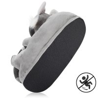 Corimori Süße Plüsch Hausschuhe (10+ Designs) Waschbär "Lina“ Slipper Einheitsgröße 25-33.5 Unisex Pantoffeln Grau Schwarz