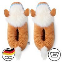 Corimori Süße Plüsch Hausschuhe (10+ Designs) Pony „Josy“ Slipper Einheitsgröße 25-33.5 Unisex Pantoffeln Hell-Braun