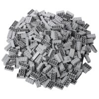 Bausteine - 520 Stück, 100% Kompatibel Sluban, Papimax, Q-Bricks, LEGO® und mehr - Inklusive Box und Grundplatte, Hell-Grau
