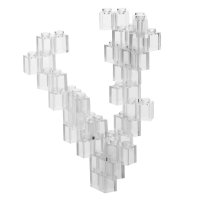 60 Bausteine 2x1, 100% Kompatibel Sluban, Papimax, Q-Bricks, LEGO® und mehr, Transparent