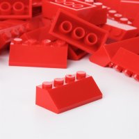 100 Bausteine In Dachform, 100% Kompatibel Sluban, Papimax, Q-Bricks, LEGO® und mehr - Rot