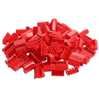 100 Bausteine In Dachform, 100% Kompatibel Sluban, Papimax, Q-Bricks, LEGO® und mehr - Rot