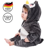 Corimori Pablo der Pinguin Baby Neugeborenen Onesie Jumpsuit Strampler Anzug Kostüm Verkleidung (70-90 cm), Schwarz