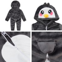 Corimori Pablo der Pinguin Baby Neugeborenen Onesie Jumpsuit Strampler Anzug Kostüm Verkleidung (70-90 cm), Schwarz