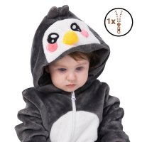 Corimori Pablo der Pinguin Baby Neugeborenen Onesie Jumpsuit Strampler Anzug Kostüm Verkleidung (70-90 cm), Schwarz