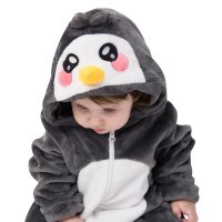 Corimori Pablo der Pinguin Baby Neugeborenen Onesie Jumpsuit Strampler Anzug Kostüm Verkleidung (70-90 cm), Schwarz
