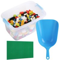 Bausteine Set mit Aufräum-Schaufel, 636 Stück...