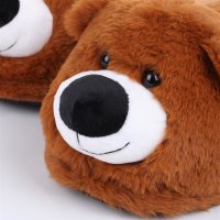 Tier Hausschuhe - Plüsch Schlappen Bär (hinten offen) - 28cm