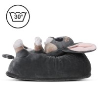 Corimori – Chico der Chihuahua, Hunde Plüsch-Hausschuhe für Damen und Herren, EU Einheitsgröße 34 bis 44 (Grau)