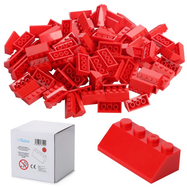 100 Bausteine in Dachform (100% Kompatibel Sluban, Papimax, Q-Bricks, LEGO® und mehr)