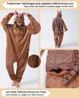 Flauschiges Gürteltier-Kostüm für Erwachsene mit Haarreif | Karneval Kostüm Onesie für Damen, Herren | Körpergröße 170-180cm