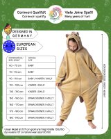 Flauschiges Murmeltier-Kostüm für Kinder mit Haarreif | Karneval Fasching Kostüm Onesie für Mädchen, Jungen | Körpergröße 110-130cm