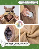 Flauschiges Murmeltier-Kostüm für Erwachsene mit Haarreif | Karneval Kostüm Onesie für Damen, Herren | Körpergröße 150-160cm