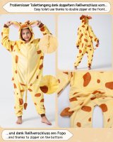 Flauschiges Giraffen-Kostüm für Kinder mit Haarreif | Karneval Fasching Kostüm Onesie für Mädchen, Jungen | Körpergröße 90-110cm