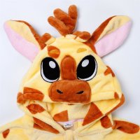 Flauschiges Giraffen-Kostüm für Erwachsene mit Haarreif | Karneval Kostüm Onesie für Damen, Herren