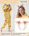 Flauschiges Giraffen-Kostüm für Erwachsene mit Haarreif | Karneval Kostüm Onesie für Damen, Herren | Körpergröße 150-160cm