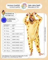 Flauschiges Giraffen-Kostüm für Erwachsene mit Haarreif | Karneval Kostüm Onesie für Damen, Herren | Körpergröße 160-170cm