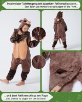 Flauschiges Wildschwein-Kostüm für Kinder mit Haarreif | Karneval Fasching Kostüm Onesie für Mädchen, Jungen | Körpergröße 130-150cm