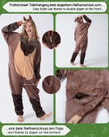 Flauschiges Wildschwein-Kostüm für Erwachsene mit Haarreif | Karneval Kostüm Onesie für Damen, Herren | Körpergröße 150-160cm