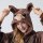 Flauschiges Wildschwein-Kostüm für Erwachsene mit Haarreif | Karneval Kostüm Onesie für Damen, Herren | Körpergröße 150-160cm