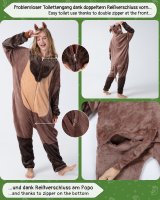 Flauschiges Wildschwein-Kostüm für Erwachsene mit Haarreif | Karneval Kostüm Onesie für Damen, Herren | Körpergröße 170-180cm