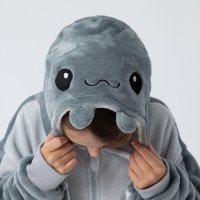 Flauschiges Manta Rochen-Kostüm für Kinder | Karneval Fasching Kostüm Onesie für Mädchen, Jungen | Körpergröße 110-130cm