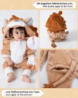 Flauschiges Löwen-Kostüm für Babies, Neugeborene, | Karneval Fasching Kostüm Onesie für Mädchen, Jungen | Körpergröße 60-70cm