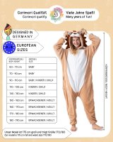 Flauschiges Löwen-Kostüm für Erwachsene mit Haarreif | Karneval Kostüm Onesie für Damen, Herren | Körpergröße 150-160cm