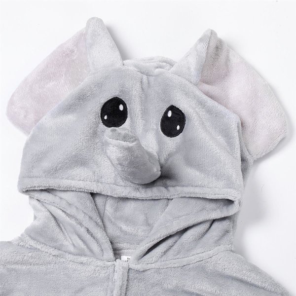 Flauschiges Elefanten-Kostüm für Babies, Neugeborene, | Karneval Fasching Kostüm Onesie für Mädchen, Jungen | Körpergröße 70-90cm