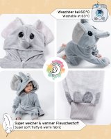 Flauschiges Elefanten-Kostüm für Babies, Neugeborene, | Karneval Fasching Kostüm Onesie für Mädchen, Jungen | Körpergröße 70-90cm