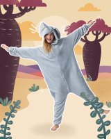 Flauschiges Elefanten-Kostüm für Erwachsene mit Haarreif | Karneval Kostüm Onesie für Damen, Herren | Körpergröße 150-160cm