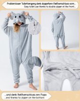 Flauschiges Elefanten-Kostüm für Erwachsene mit Haarreif | Karneval Kostüm Onesie für Damen, Herren | Körpergröße 150-160cm