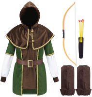 Kinder Robin Hood Kostüm mit Pfeil und Bogen...