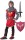 Ritter-Kostüm Set für Kinder | mit Schild & Schwert | Karnevalskostüm für Jungen & Mädchen | rot, Größe 110/116